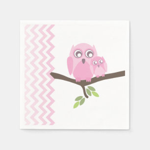 Roze eigenaar + Chevron Girl Baby shower Napkins Servetten