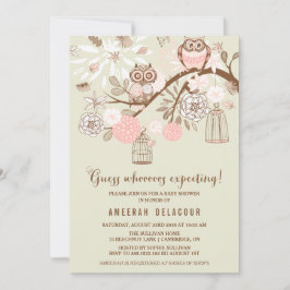 Roze eigenaar en uitnodiging tot Baby shower van B