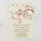 Roze eigenaar en uitnodiging van de bezoekersparti (Voorkant / Achterkant)