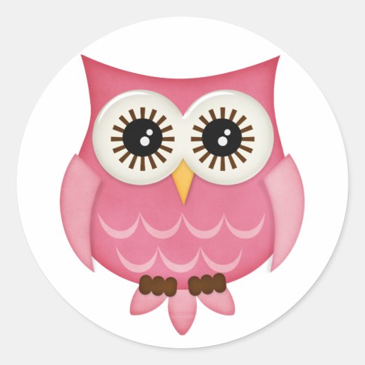 Roze eigenaar ronde sticker (Voorkant)