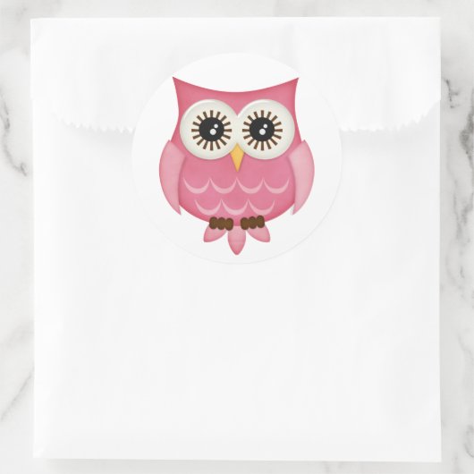 Roze eigenaar ronde sticker (Tas)