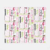 Roze Eigenaars met Naam en Monogram Collage Fleece Deken (Voorkant (Horizontaal))