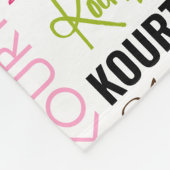 Roze Eigenaars met Naam en Monogram Collage Fleece Deken (Hoek)