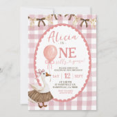 Roze eigenzinnige hand getrokken een Gekke gans Kaart (Voorkant)