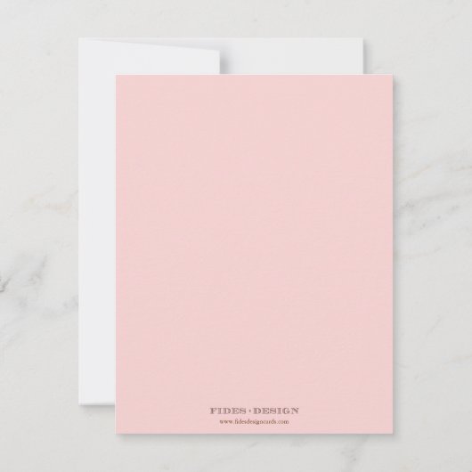 Roze eik boom gepersonaliseerd koppel bedankbriefj kaart (Achterkant)