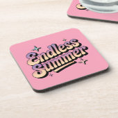 Roze Eindeloze Zomer Script Onderzetter Set (Linkerzijde)