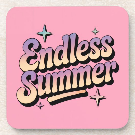 Roze Eindeloze Zomer Script Onderzetter Set (Voorkant)