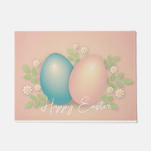 Roze eitjes en lentbloemen deurmat (Voorkant)
