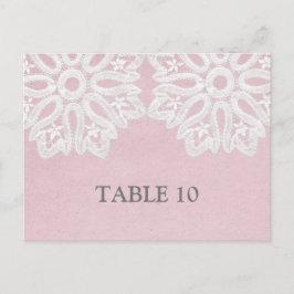 Roze elastisch tabelnummer Briefkaart