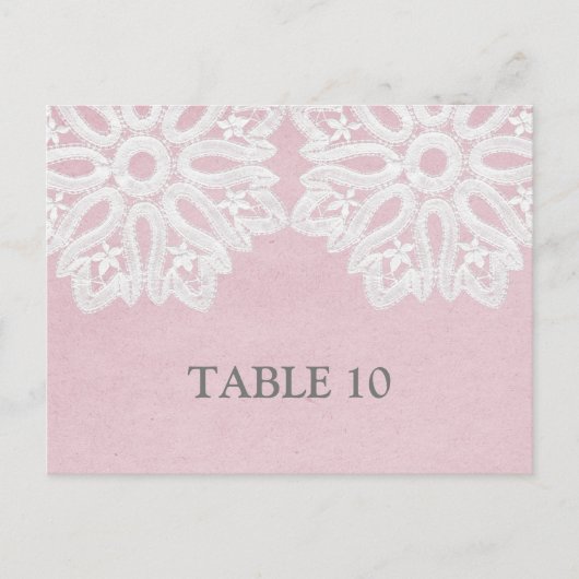 Roze elastisch tabelnummer Briefkaart (Voorkant)