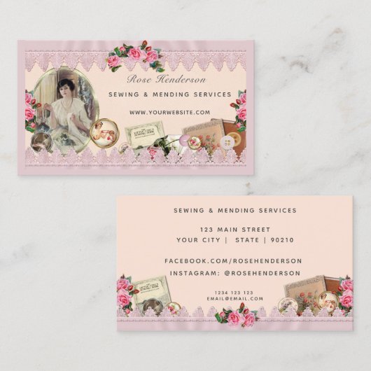 -roze-elastisch Visitekaartje (Voorkant / Achterkant)