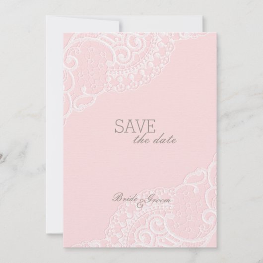 Roze  elastische weddenschap BEWAART de datum Save The Date (Voorkant)