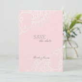 Roze  elastische weddenschap BEWAART de datum Save The Date (Staand voorkant)