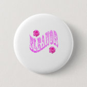 Roze Eleanor Naam Met Rozen, Ronde Button 5,7 Cm (Voorkant)
