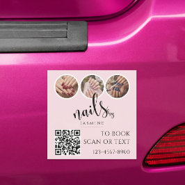 Roze Elegant 3 Foto Nagel Tech Promotioneel  Automagneet
