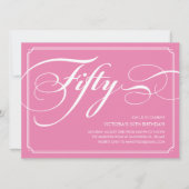 Roze Elegant 50e verjaardag Uitnodigingen (Voorkant)