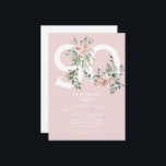 Roze Elegant 90th Birthday Party Invitation Kaart<br><div class="desc">Roze Elegant 90th Birthday Party Invitation.</div>