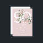 Roze Elegant 90th Birthday Party Invitation Kaart<br><div class="desc">Roze Elegant 90th Birthday Party Invitation.</div>