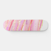 Roze Elegant Agaat Wavy Design Persoonlijk Skateboard (Horizontaal)