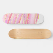 Roze Elegant Agaat Wavy Design Persoonlijk Skateboard (Horizontaal)