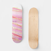 Roze Elegant Agaat Wavy Design Persoonlijk Skateboard (Voorkant)