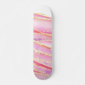Roze Elegant Agaat Wavy Design Persoonlijk Skateboard (Voorkant)
