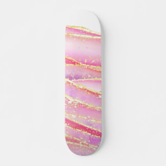 Roze Elegant Agaat Wavy Design Persoonlijk Skateboard