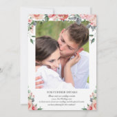 Roze Elegant Alles in een bruiloft Uitnodigen met  Kaart (Achterkant)