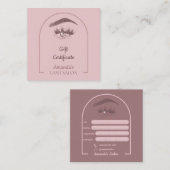 Roze Elegant Arc Beauty Salon Cadeaubon Vierkante Visitekaartje (Voorkant / Achterkant)
