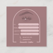 Roze Elegant Arc Beauty Salon Cadeaubon Vierkante Visitekaartje (Achterkant)