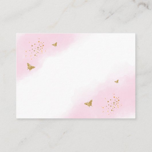 Roze Elegant Arch Ballerina Boeken Voor Baby showe Informatiekaartje (Achterkant)