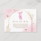 Roze Elegant Arch Ballerina Boeken Voor Baby showe Informatiekaartje (Voorkant)