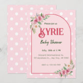 Roze Elegant Baby shower Kaart (Voorkant / Achterkant)