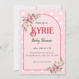 Roze Elegant Baby shower Kaart