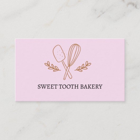 Roze Elegant Bakery Visitekaartje (Voorkant)