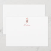 Roze Elegant Ballerina Schoenen Flat Bedankkaart (Voorkant / Achterkant)