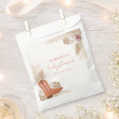 Roze Elegant Boho Cowgirl Boots Pampas Baby shower Bedankzakje (Geknipt)