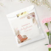 Roze Elegant Boho Cowgirl Boots Pampas Baby shower Bedankzakje (Gezegeld)