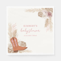 Roze Elegant Boho Cowgirl Boots Pampas Baby shower