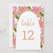 Roze Elegant Boho Waterverf Bloemen Aankondiging (Voorkant)