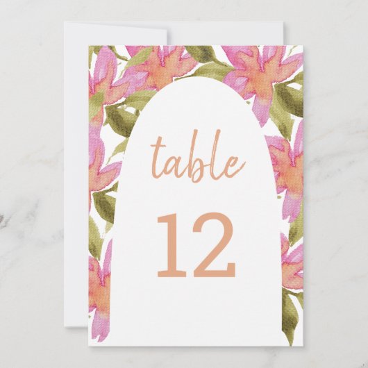 Roze Elegant Boho Waterverf Bloemen Aankondiging (Voorkant)