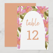 Roze Elegant Boho Waterverf Bloemen Aankondiging (Voorkant / Achterkant)