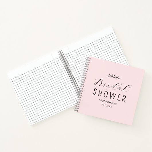 Roze Elegant Bruiloft Gastboek Notitieboek (Binnen)