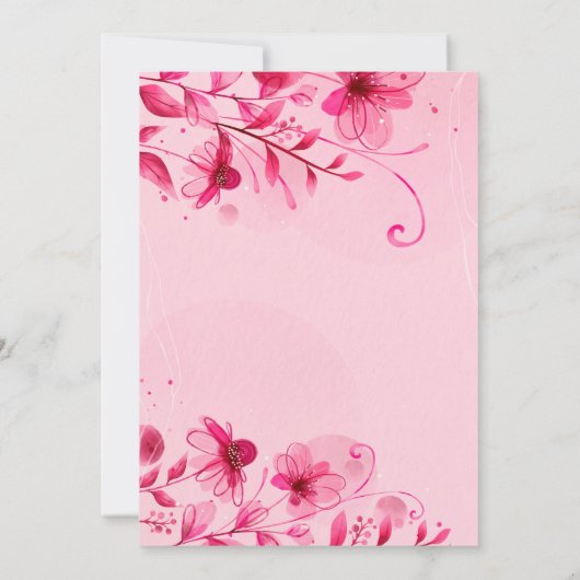 Roze Elegant Bruiloft - Romantische Tijdloze Herin Kaart (Achterkant)