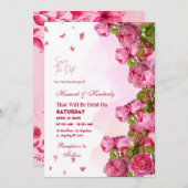 Roze Elegant Bruiloft - Romantische Tijdloze Herin Kaart (Voorkant / Achterkant)