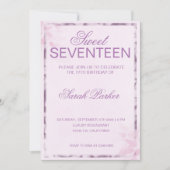 Roze Elegant Chic Zoete 17 Kaart (Voorkant)