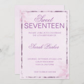 Roze Elegant Chic Zoete 17 Kaart (Voorkant / Achterkant)