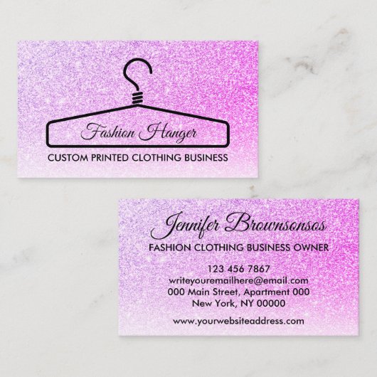 Roze Elegant Clothing Cheap Hanger Contactkaartje (Voorkant / Achterkant)