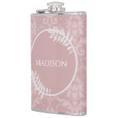 Roze Elegant Damask Flask Heupfles (Links)