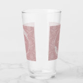 Roze Elegant Damask gepersonaliseerd glas (Links)